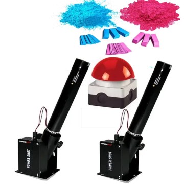 Gender reveal 1 holi powder 1 confetti shooter met lanceerknop