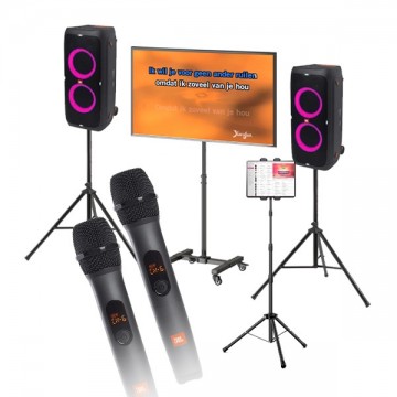 Karaoke set premium karafun 2 partybox 310 2 microfoons scherm bediening app